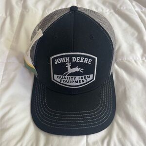 John Deere Black and Gray Mesh Hat
